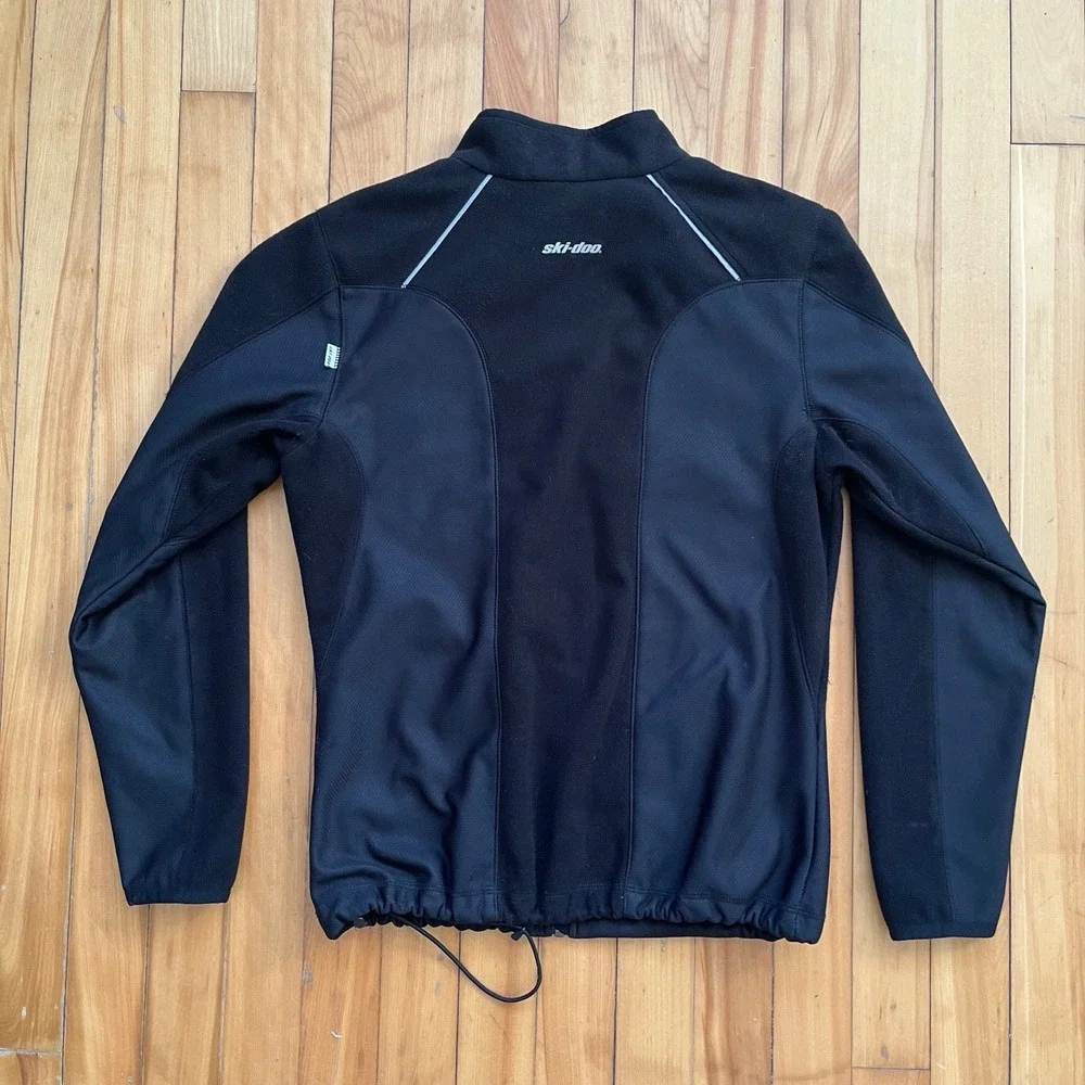 Ski-Doo BRP Mens Small Black Full Zip Fleece Jacket Technical Outdoor Mid Layer - Picture 3 of 5